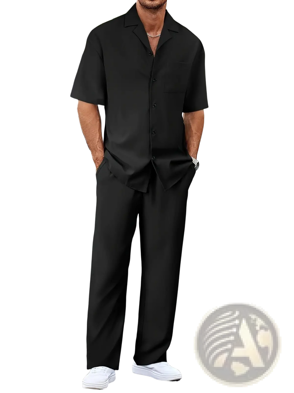 Men Short Sleeve Casual Suit Set