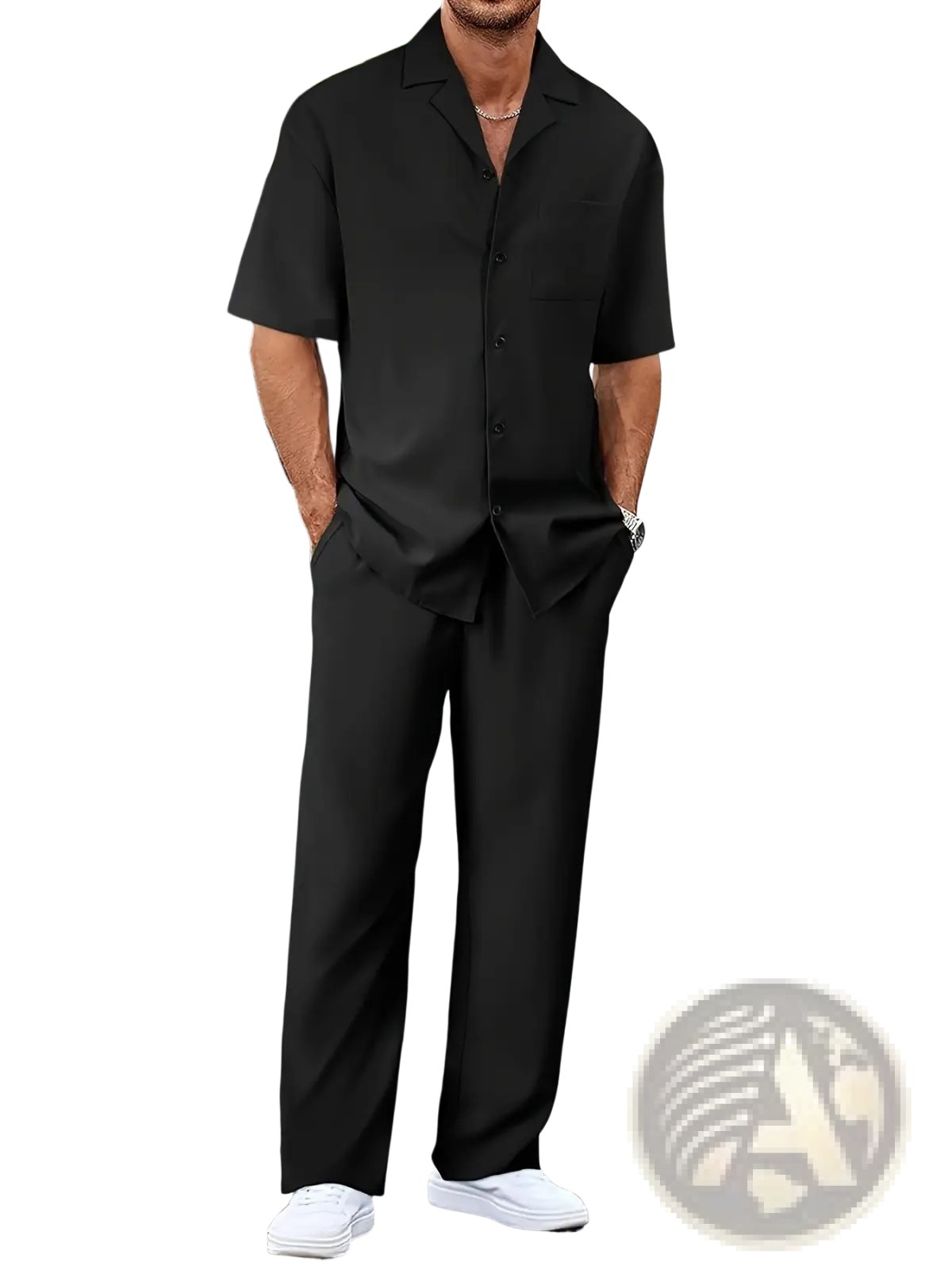 Men Short Sleeve Casual Suit Set