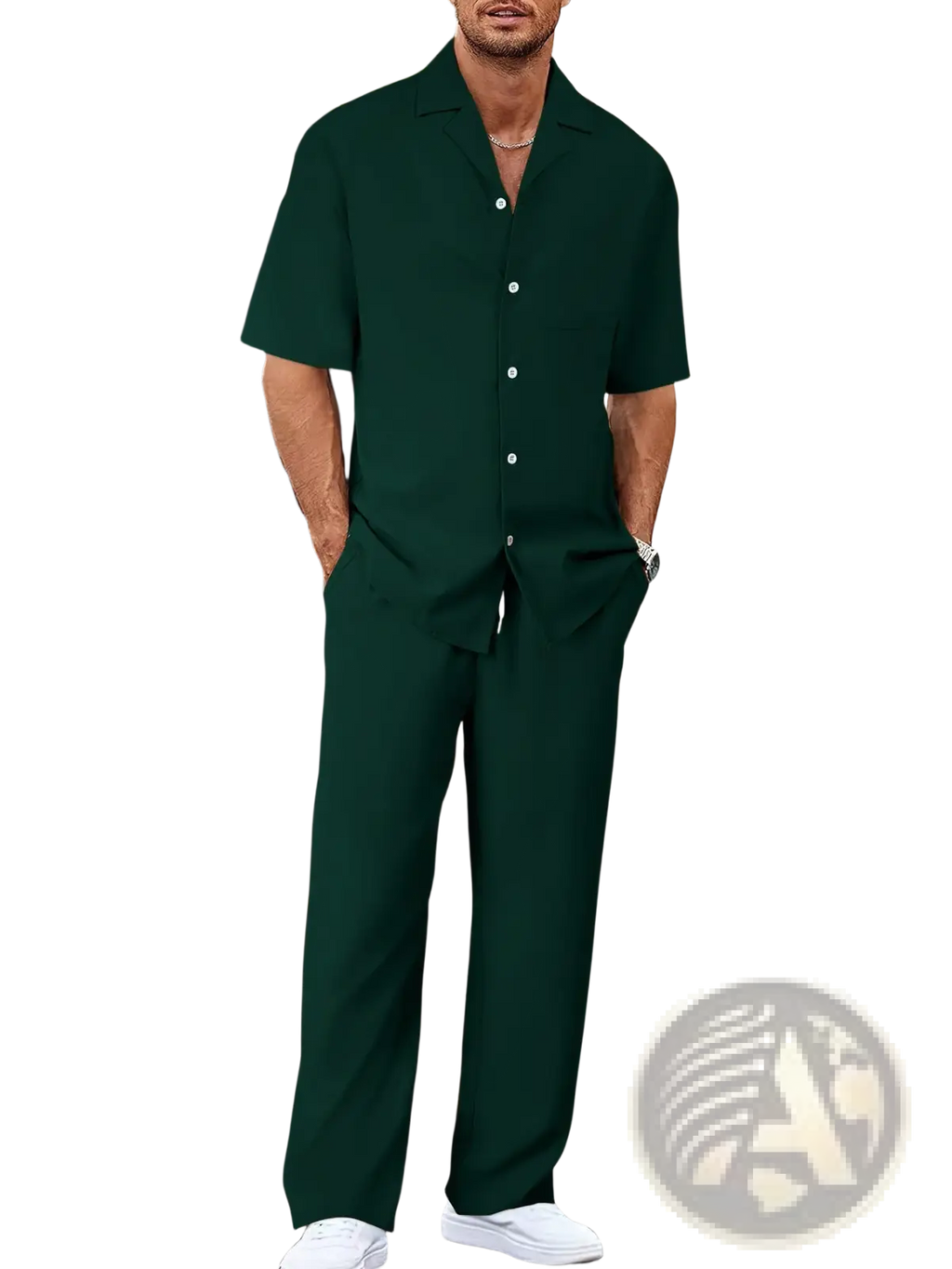 Men Short Sleeve Casual Suit Set