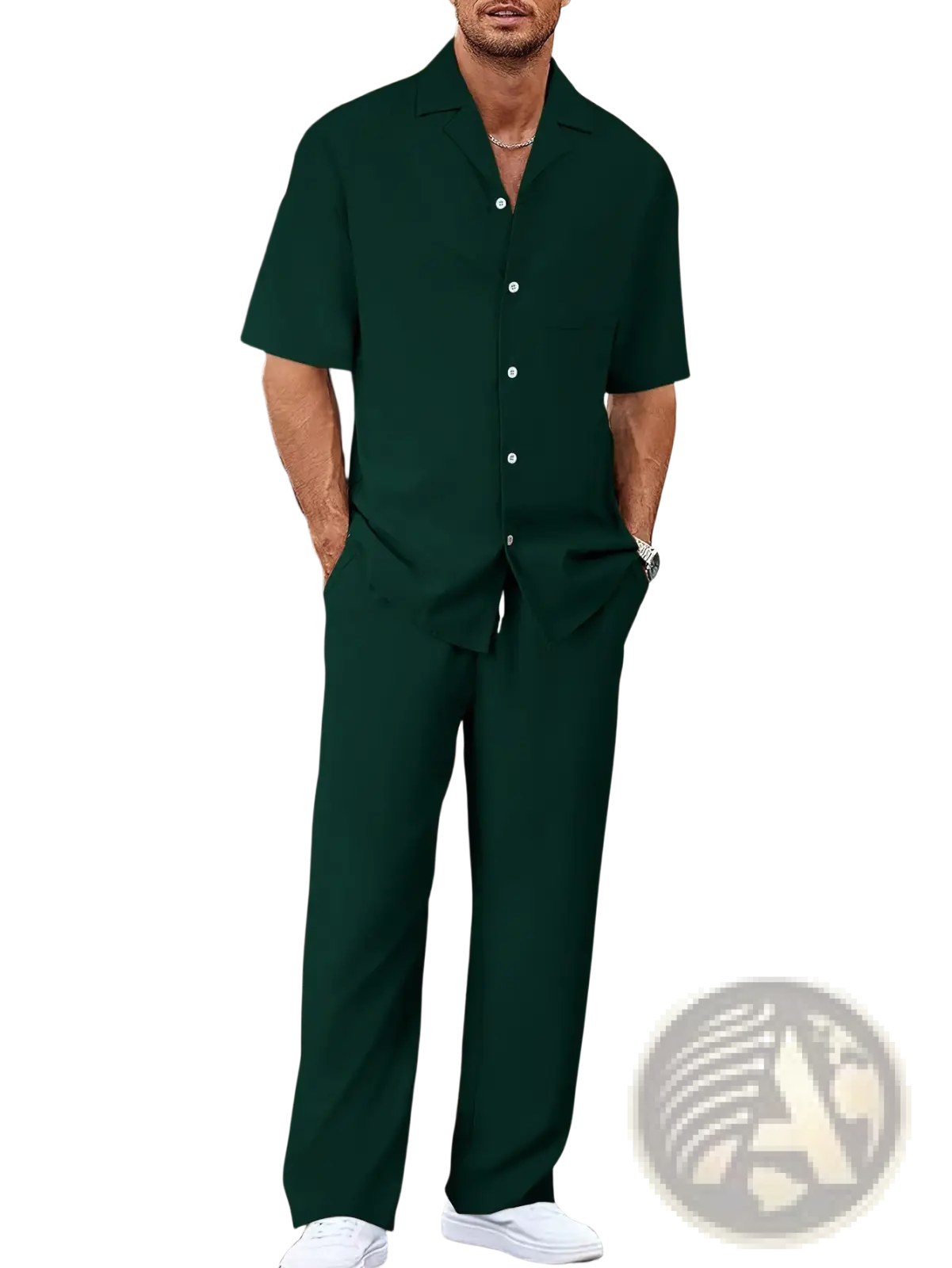 Men Short Sleeve Casual Suit Set