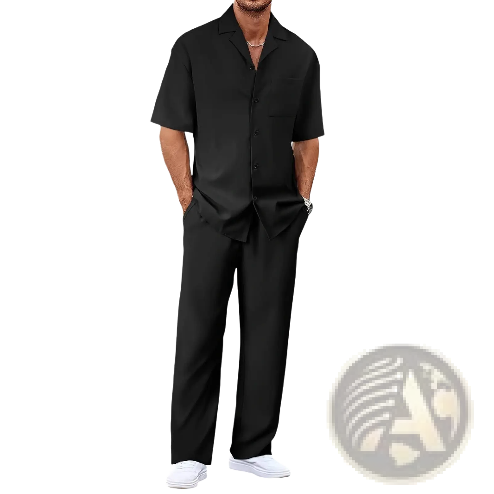 Men Short Sleeve Casual Suit Set
