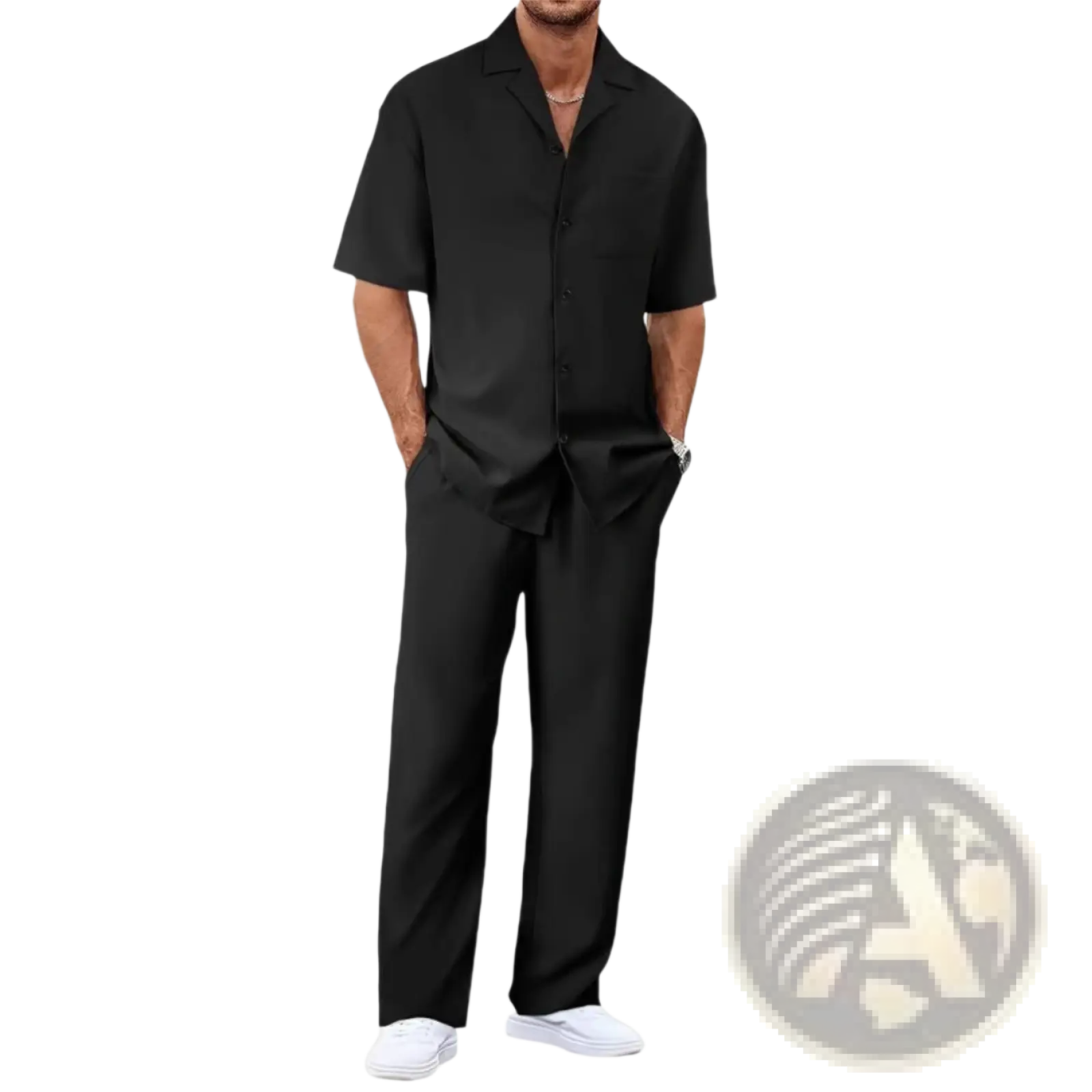 Men Short Sleeve Casual Suit Set