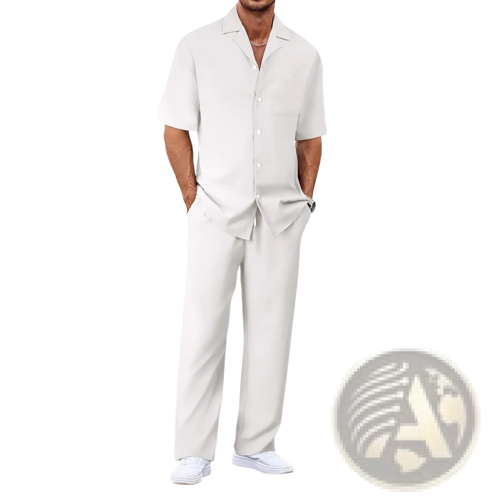 Men Short Sleeve Casual Suit Set