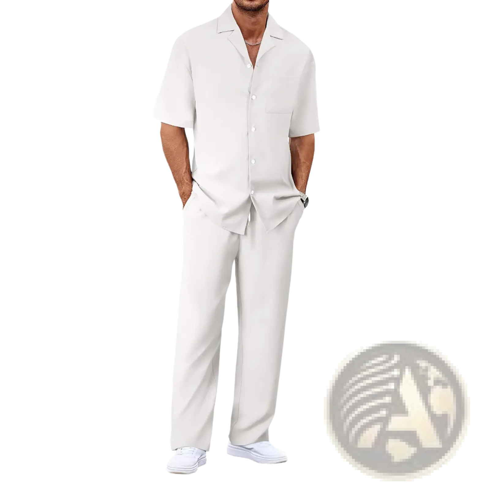 Men Short Sleeve Casual Suit Set