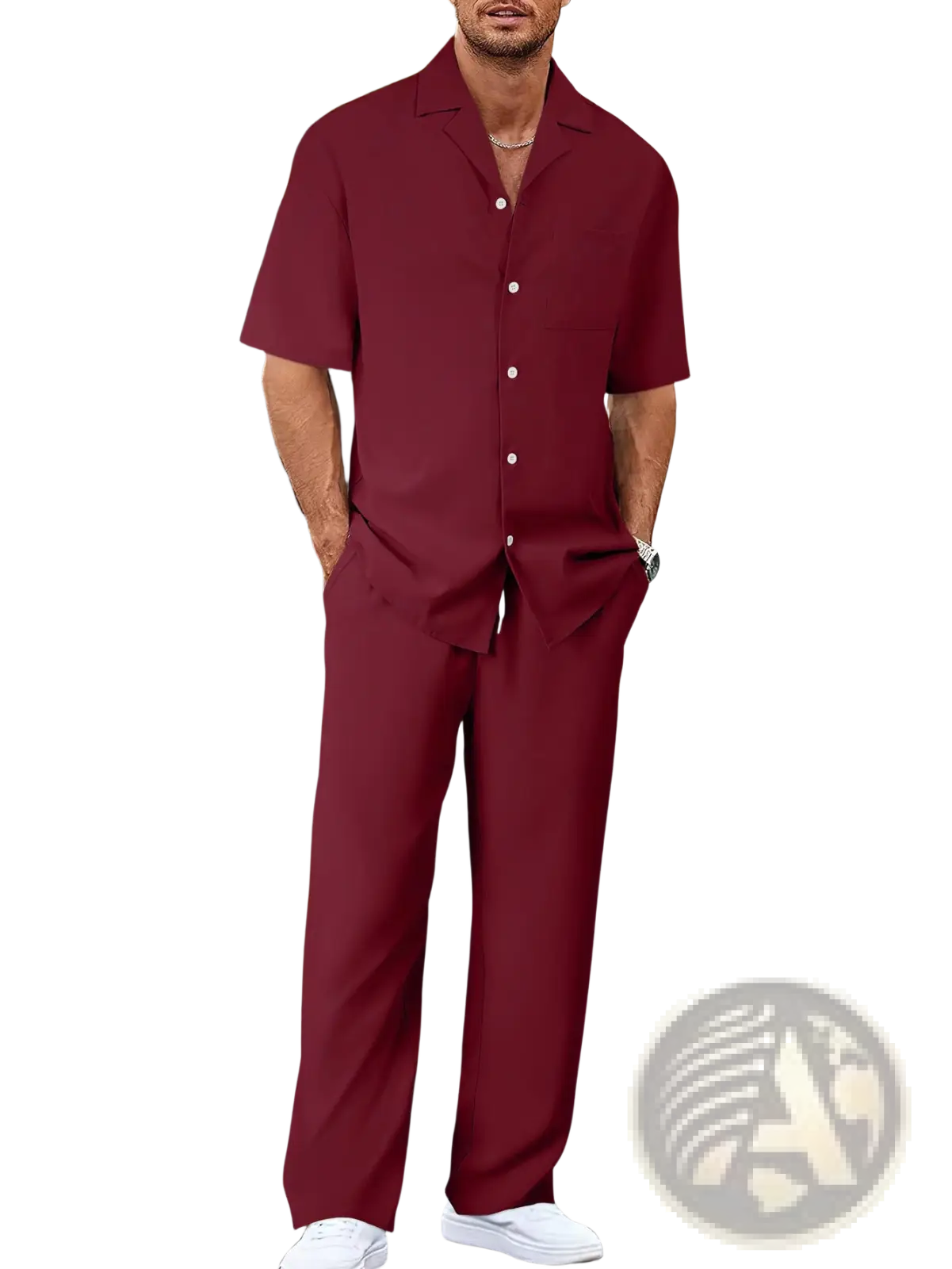 Men Short Sleeve Casual Suit Set