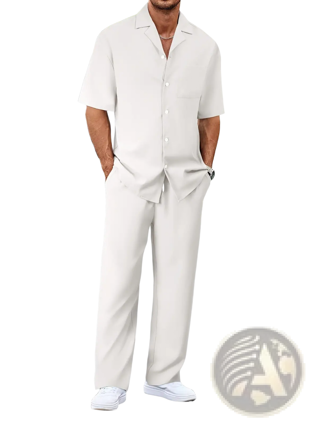 Men Short Sleeve Casual Suit Set