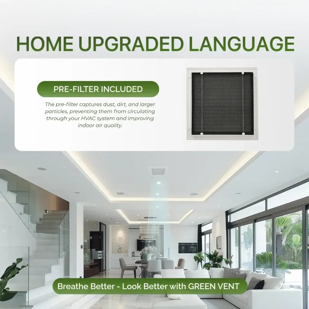 14x6 White Aluminum Modern Air Return Grille with Washable Filter (Duct Opening)