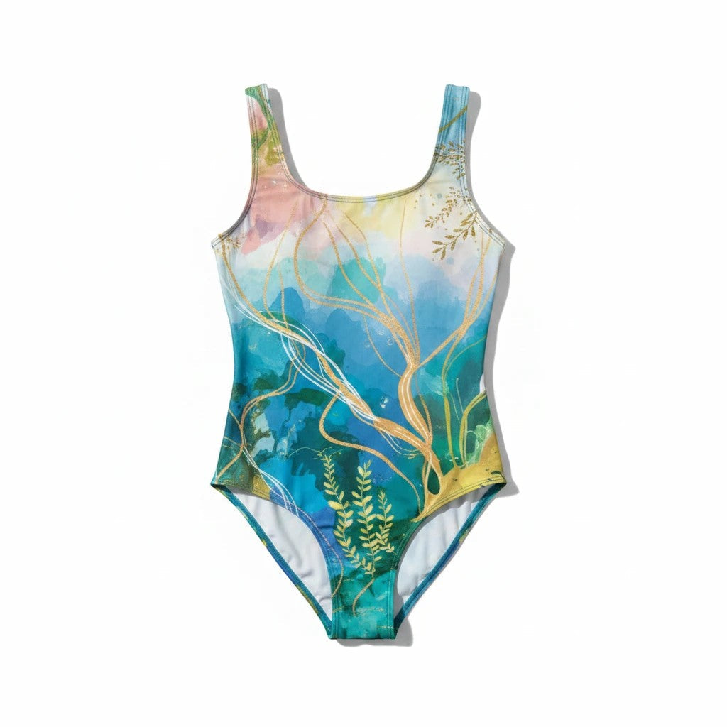 One-Piece Swimsuit - Ocean Seaweed