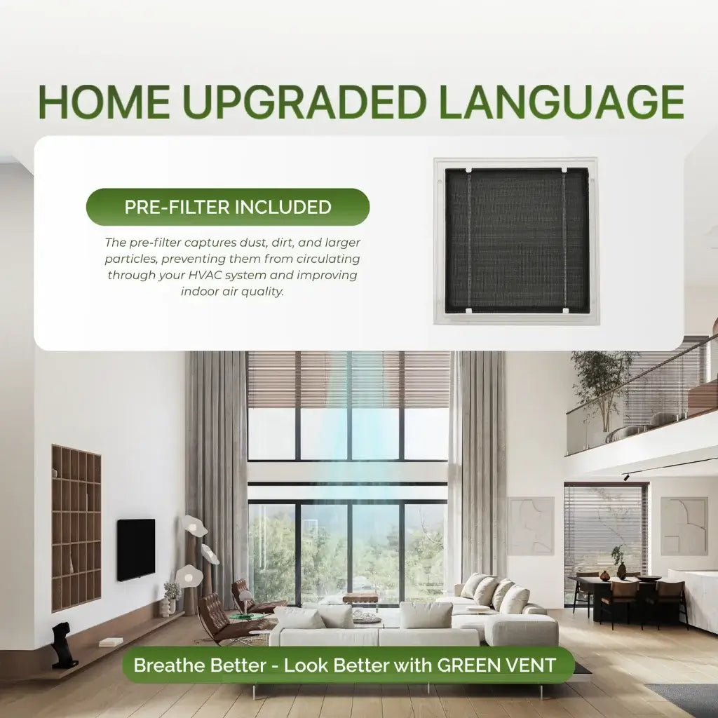 10x4 White Aluminum Modern Air Return Grille with Washable Filter (Duct Opening)